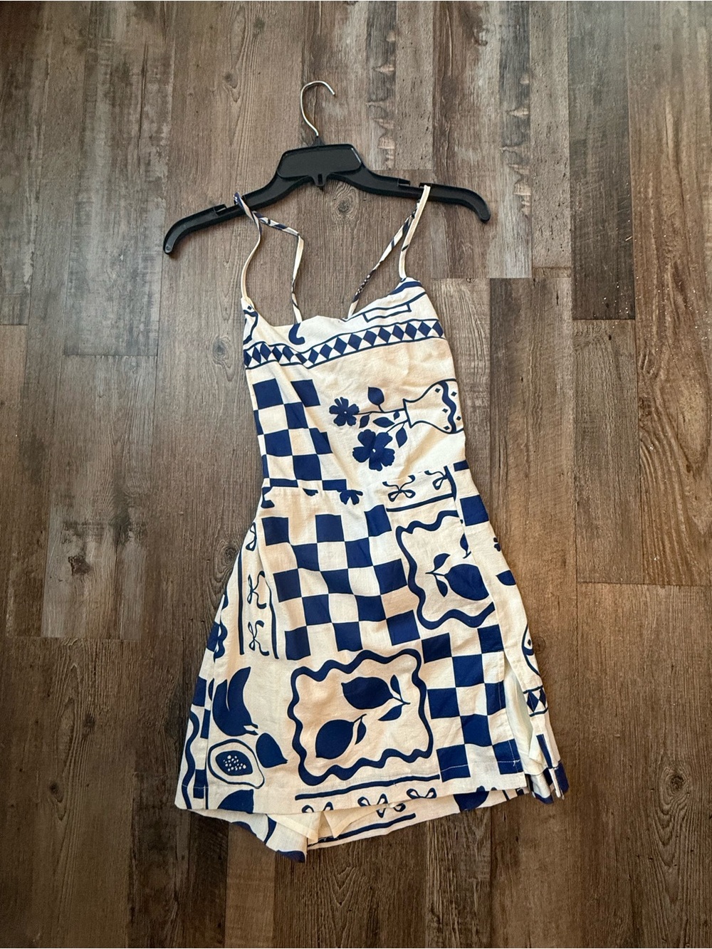 Bailey Rose Blue & White Backless Mini Dress - Picture 3 of 5
